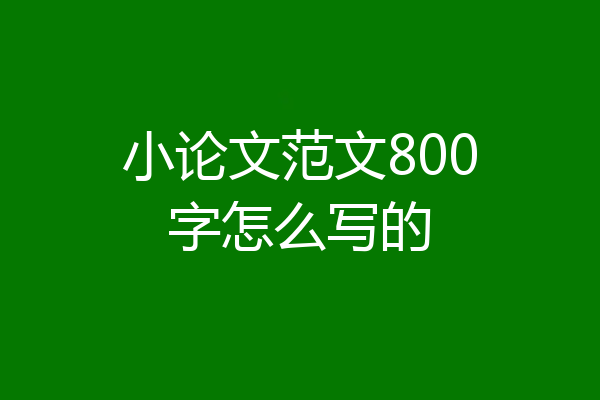 小论文范文800字怎么写的