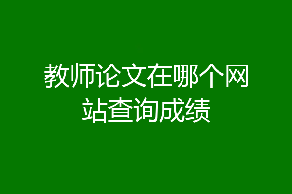 教师论文在哪个网站查询成绩