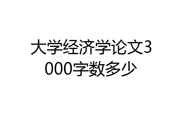 大学经济学论文3000字数多少