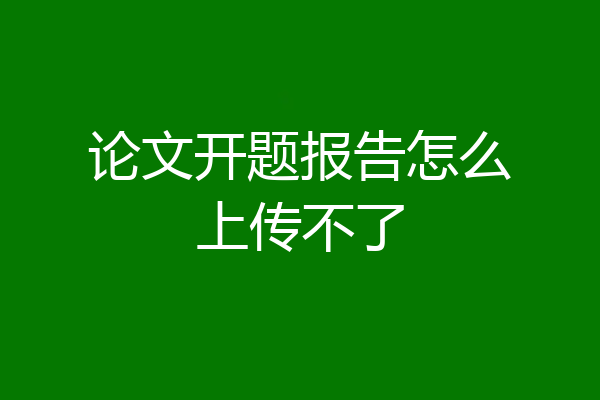 论文开题报告怎么上传不了