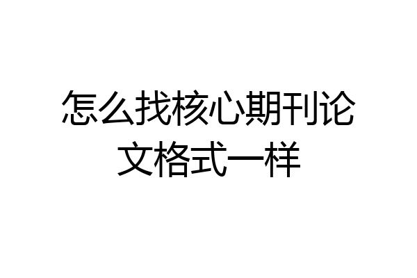 怎么找核心期刊论文格式一样