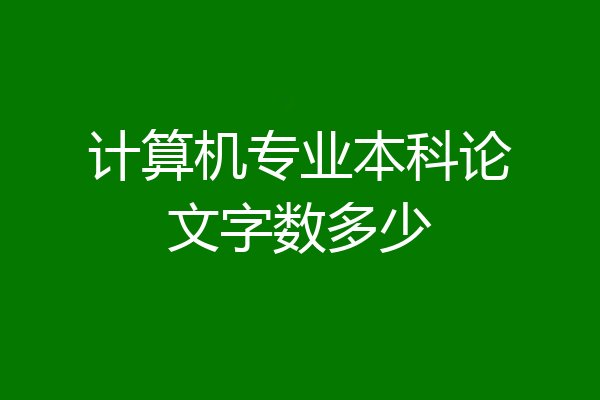 计算机专业本科论文字数多少