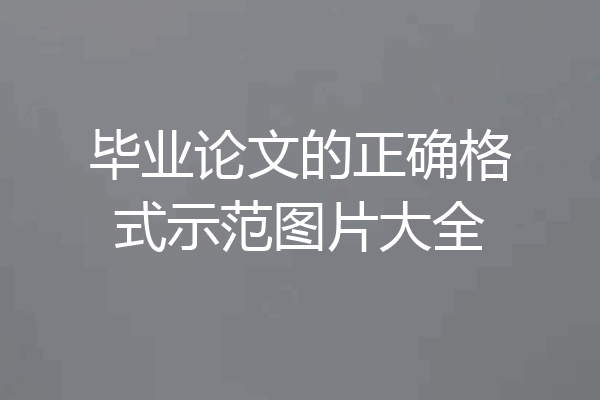毕业论文的正确格式示范图片大全