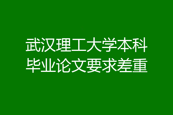 武汉理工大学本科毕业论文要求差重