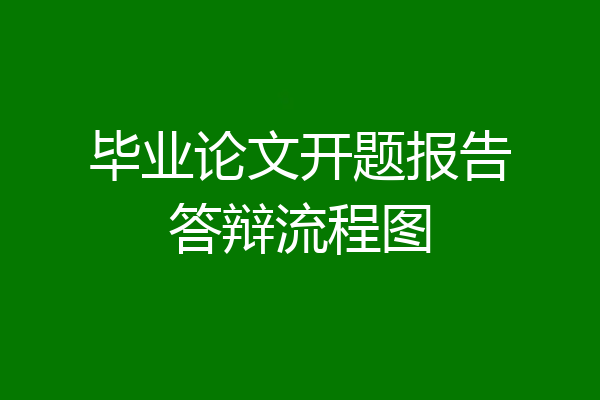 毕业论文开题报告答辩流程图