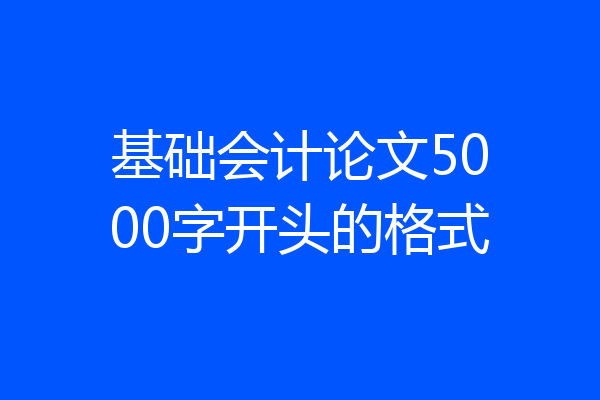 基础会计论文5000字开头的格式