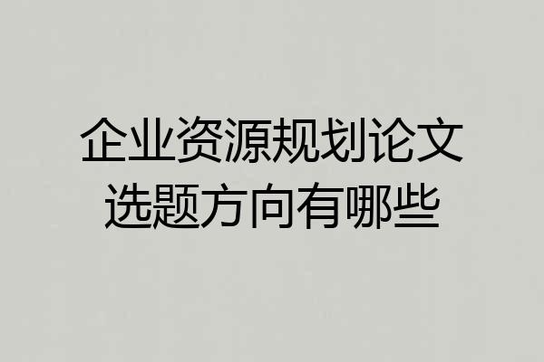 企业资源规划论文选题方向有哪些