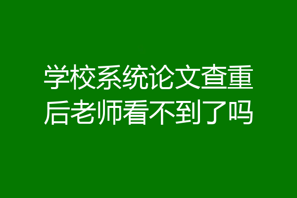 学校系统论文查重后老师看不到了吗