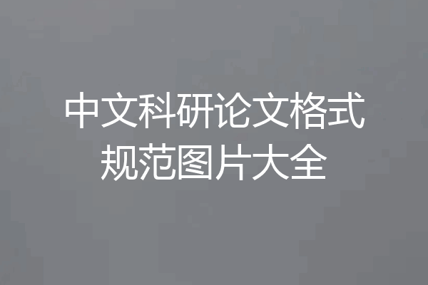 中文科研论文格式规范图片大全