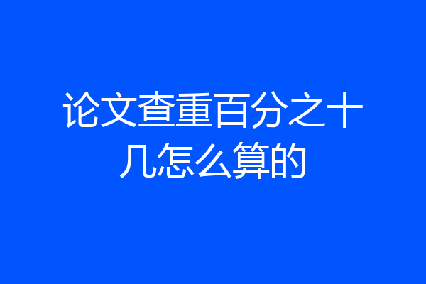 论文查重百分之十几怎么算的