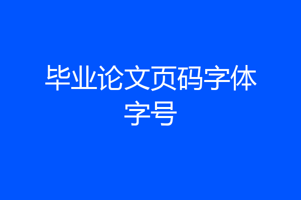 毕业论文页码字体字号