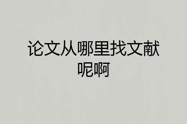 论文从哪里找文献呢啊