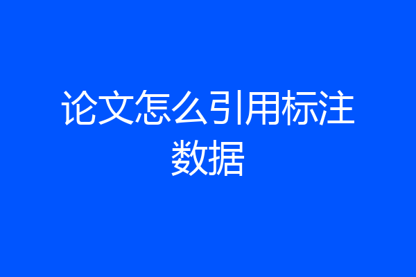 论文怎么引用标注数据