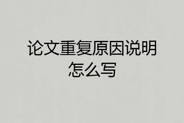 论文重复原因说明怎么写