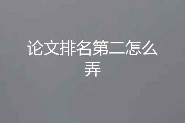 论文排名第二怎么弄