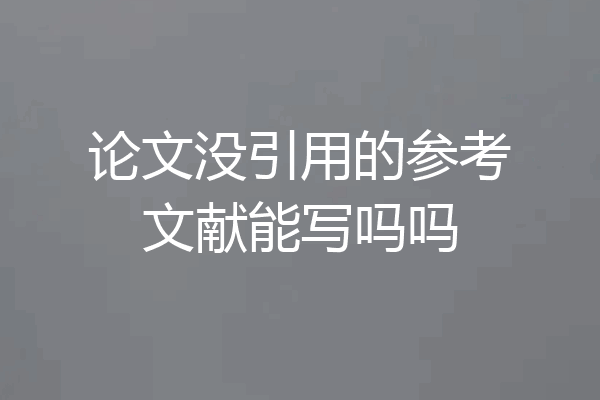 论文没引用的参考文献能写吗吗