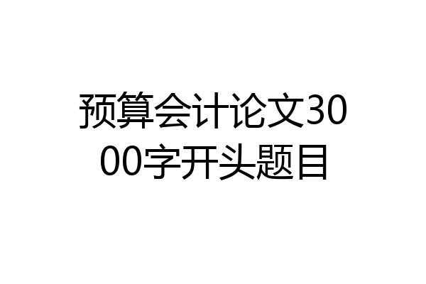 预算会计论文3000字开头题目