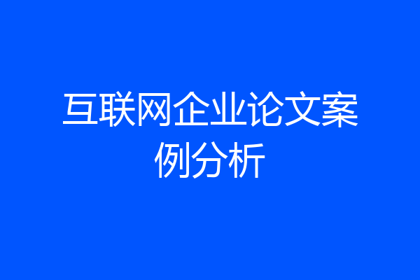 互联网企业论文案例分析