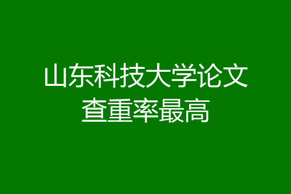 山东科技大学论文查重率最高