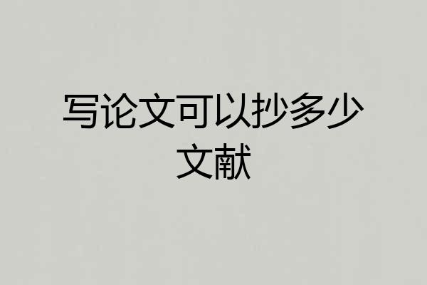 写论文可以抄多少文献