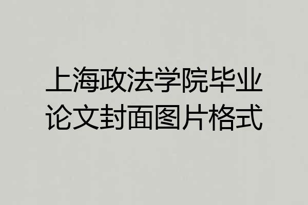 上海政法学院毕业论文封面图片格式