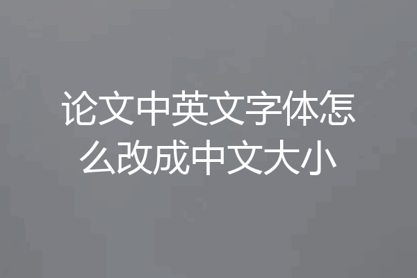 论文中英文字体怎么改成中文大小