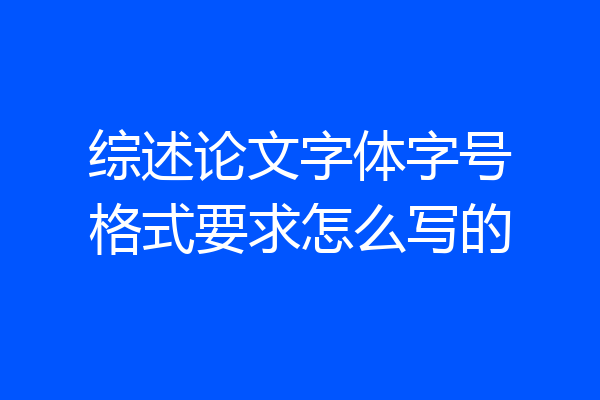 综述论文字体字号格式要求怎么写的