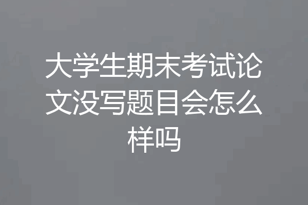 大学生期末考试论文没写题目会怎么样吗