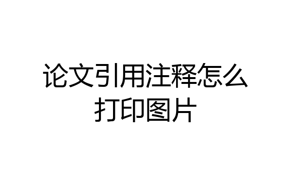 论文引用注释怎么打印图片