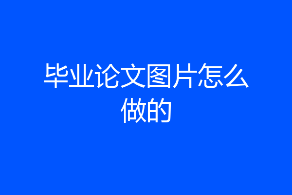 毕业论文图片怎么做的