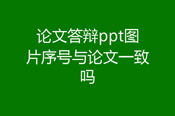 论文答辩ppt图片序号与论文一致吗