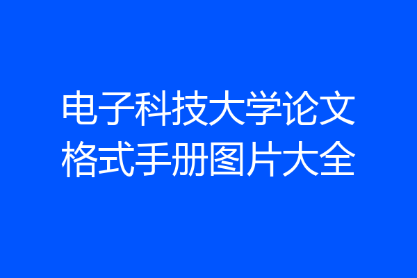 电子科技大学论文格式手册图片大全