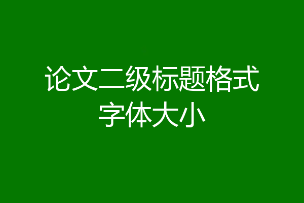论文二级标题格式字体大小