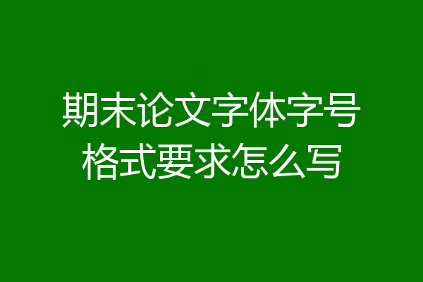 期末论文字体字号格式要求怎么写