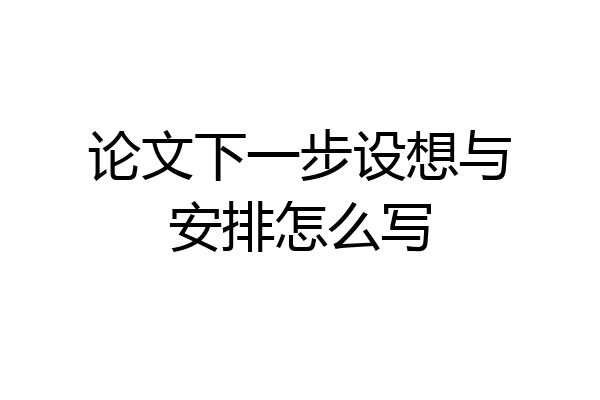 论文下一步设想与安排怎么写