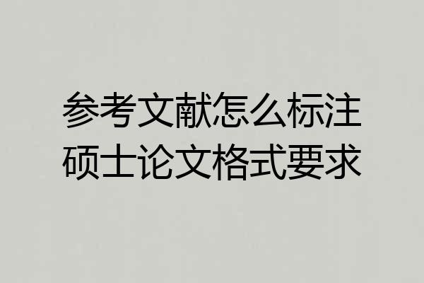 参考文献怎么标注硕士论文格式要求