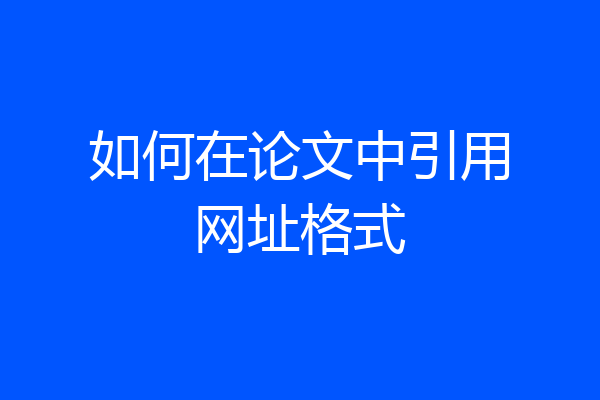 如何在论文中引用网址格式