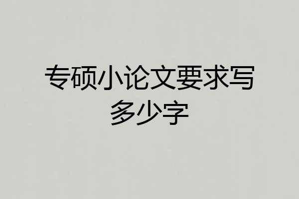 专硕小论文要求写多少字