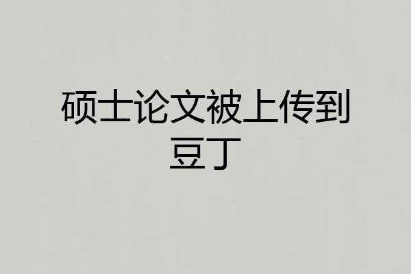 硕士论文被上传到豆丁