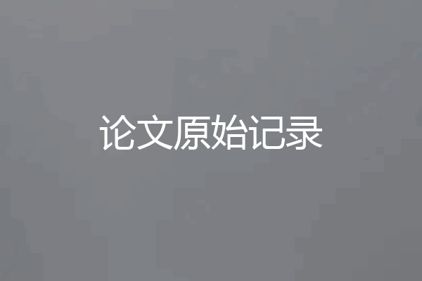 论文原始记录