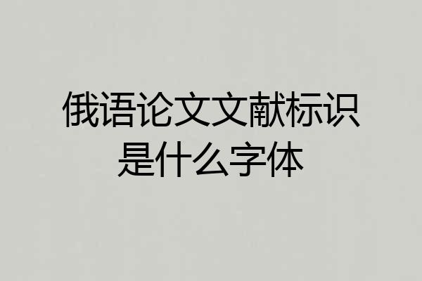 俄语论文文献标识是什么字体
