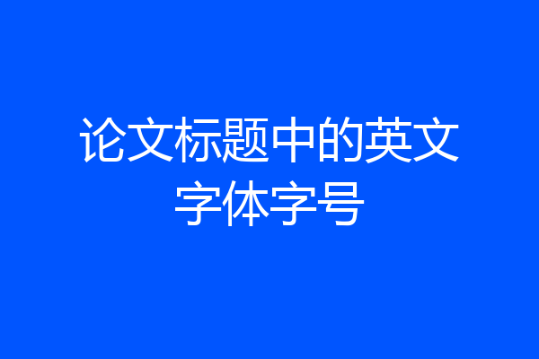 论文标题中的英文字体字号