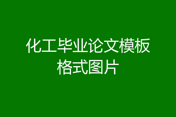 化工毕业论文模板格式图片