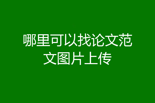 哪里可以找论文范文图片上传