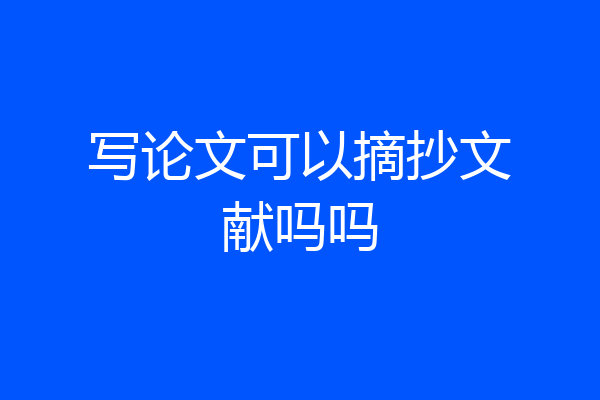 写论文可以摘抄文献吗吗