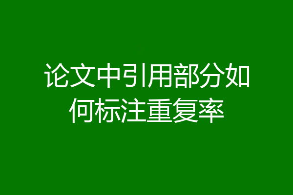 论文中引用部分如何标注重复率