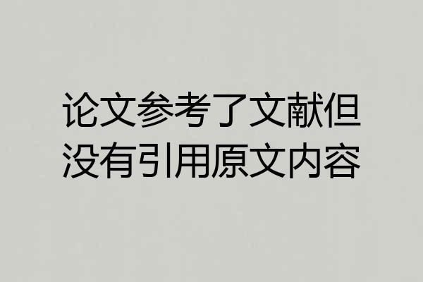 论文参考了文献但没有引用原文内容