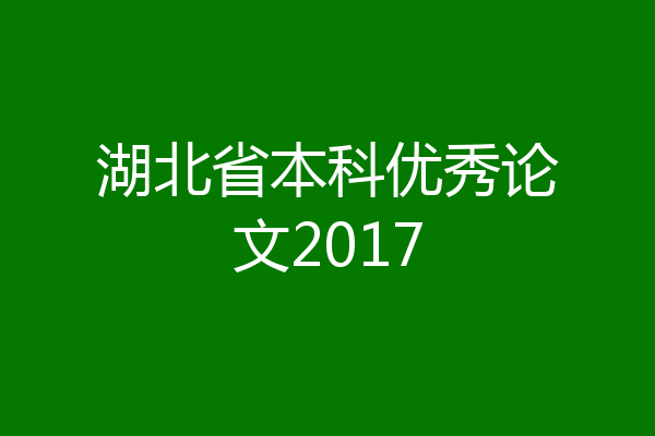 湖北省本科优秀论文2017