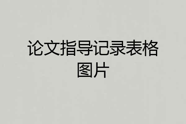 论文指导记录表格图片