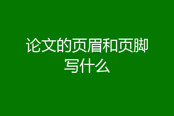 论文的页眉和页脚写什么